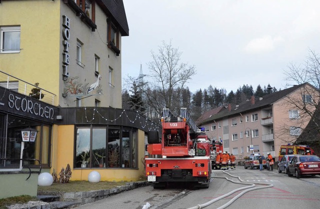 Der Brand im Storchen wurde rasch gelscht.   | Foto: Ingrid Bhm-Jacob