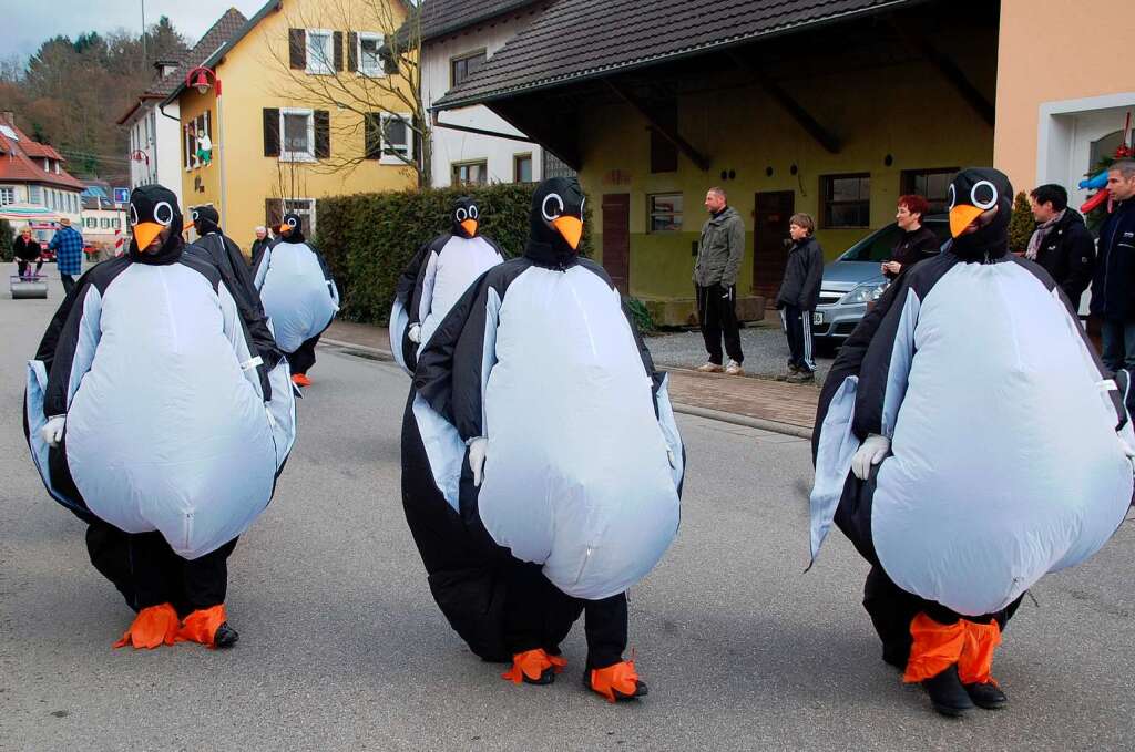 Die sympathischen Pinguine waren spter noch in Herbolzheim zu sehen