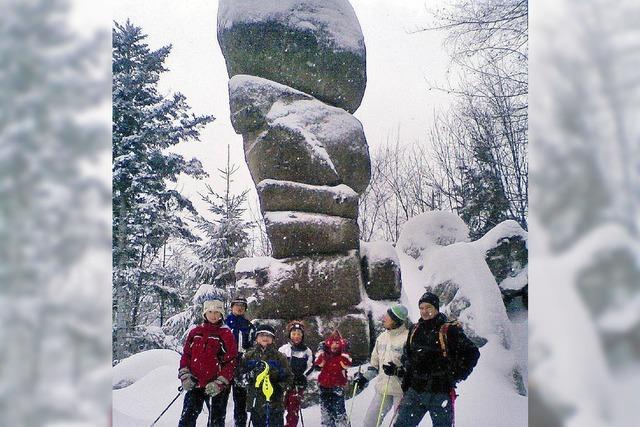 Schneeschuhwandern um den Berg