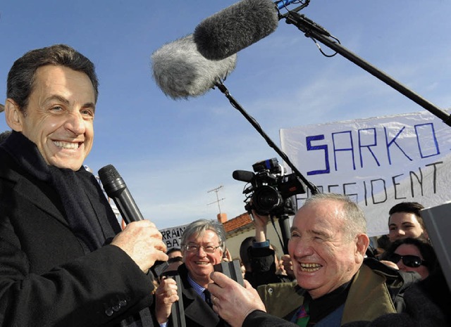 Frankreich-Fan Sarkozy im Wahlkampf  | Foto: dpa