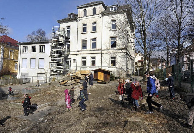 Am Kindergarten Wallstrae gibt es bald einen Neubau.   | Foto: Thomas Kunz