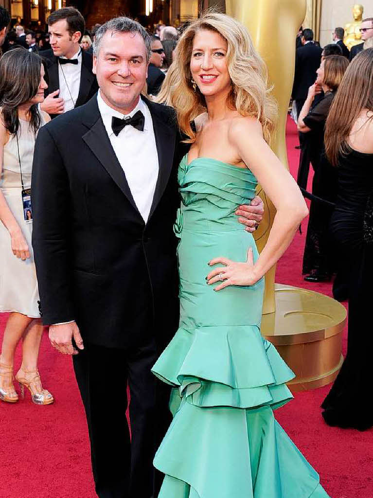 Regisseur Chris Miller, nominiert fr „Der gestiefelteKater“, mit seiner Frau  Laura Gorenstein Miller.