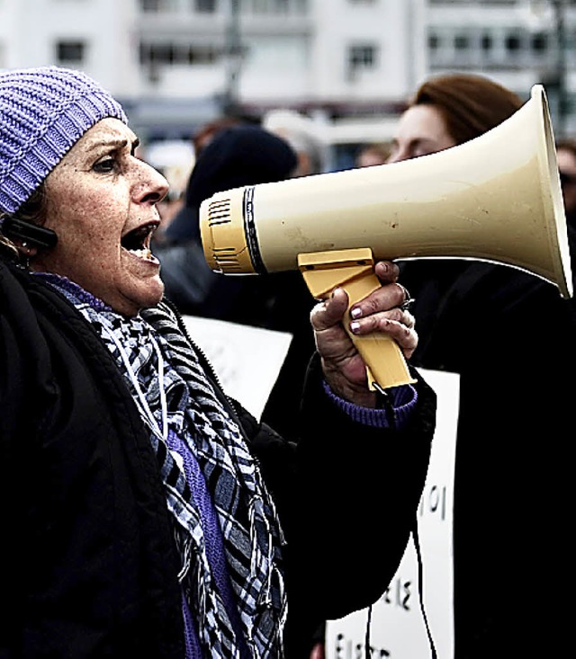 Demonstrantin in Athen   | Foto: AFP