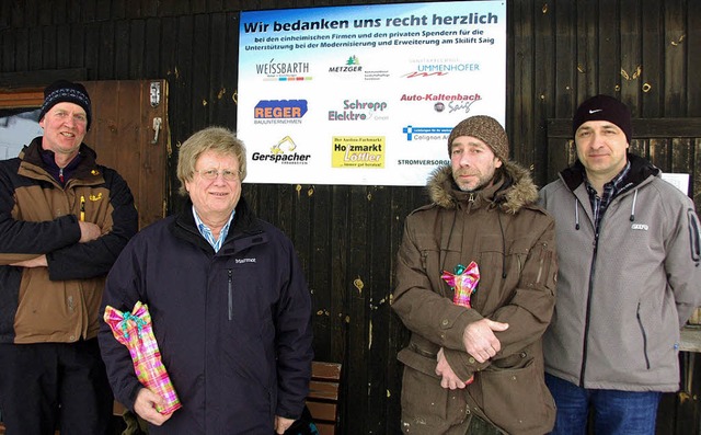 Gedenktafel am Kubergskilift in Saig Brugger, Lffler, Feer  | Foto: Horst A. B