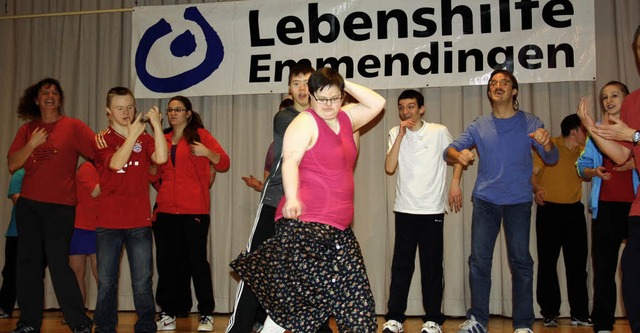 Die Bahlinger Sportgruppe der Lebenshilfe bei ihrem Auftritt  | Foto: Christiane Franz