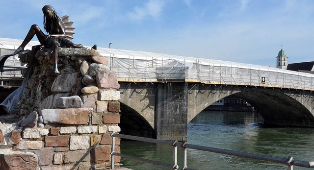 Noch wird die alte Rheinbrcke saniert, aber der  Junitermin zum Feiern steht.   | Foto: Ingrid Bhm-Jacob