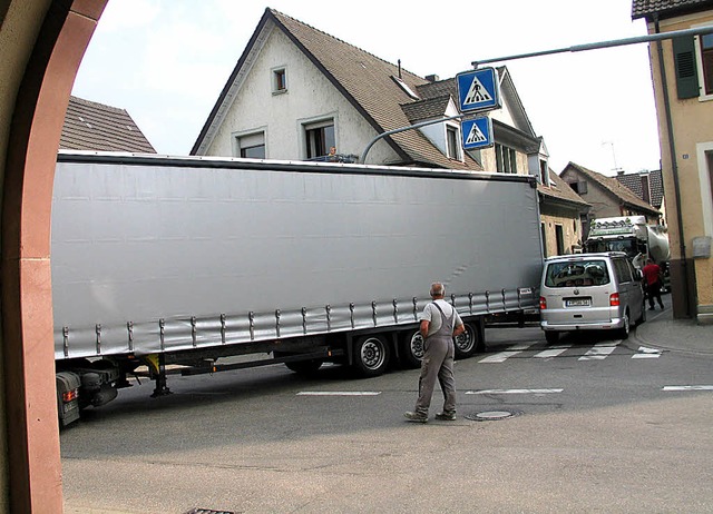 In groer Sorge, dass es noch lange di...tsumfahrung eine Entlastung erhoffen.   | Foto: GUSTAV RINKLIN