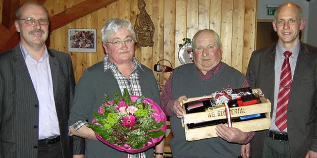 WG-Chef Udo Opel (von rechts) ehrte Fr...sratsvorsitzendem Gottfried Sillmann.   | Foto: Christian Ringwald