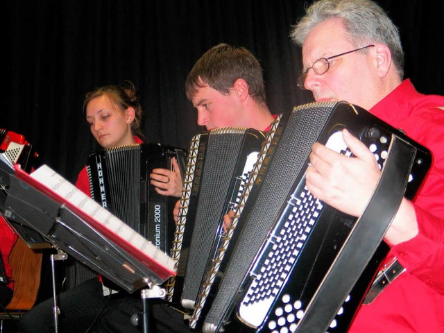 Konzentrierte Musiker beim Jahreskonzert des AOF in der Lufelberghalle.  | Foto: Jutta Schtz