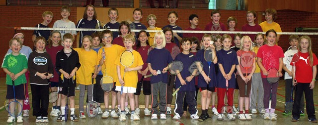 36 Schlerinnen und Schler spielten b... Badminton in  Brombach um die Wette.   | Foto: Felix Held