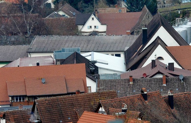 Vor dem langgestreckten Dach sind die ...Die Kritiker halten sie fr sinnlos.    | Foto: Volker Mnch