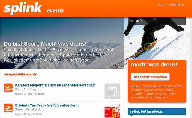 Mit der neuen Internet-Plattform &#822...bund  Jugendliche zum Sport ermutigen.  | Foto: Screenshot splink.de