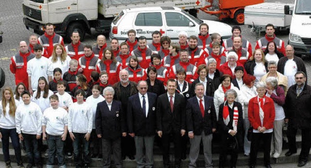 Zwei schlagkrftige Gruppen vereint: D...n Grenzach und DRK Ortsverein Wyhlen.   | Foto: Heinz Vollmar