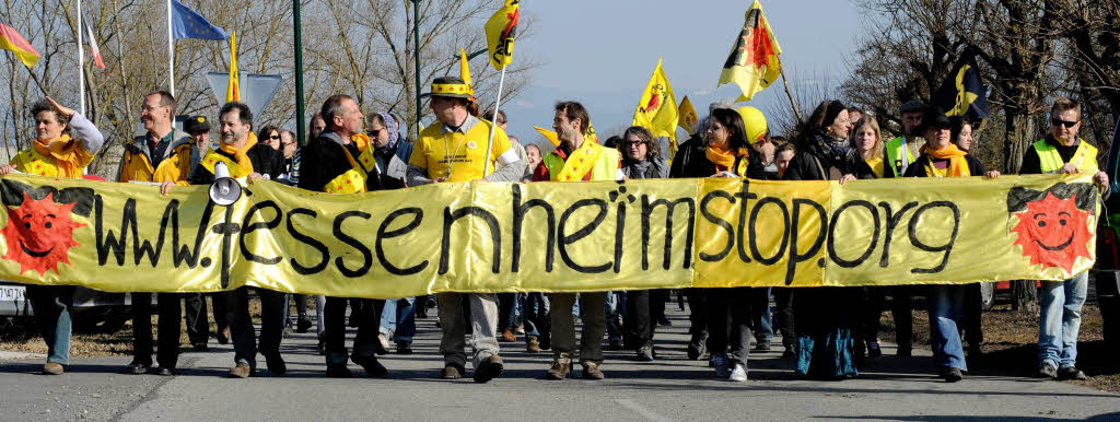 Protest gegen Atomkraft in Fessenheim.