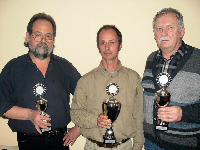 Bernd Kromer (Mitte), Heinrich Wiszumirski  (rechts) und Rainer Ordegel .  | Foto: Privat