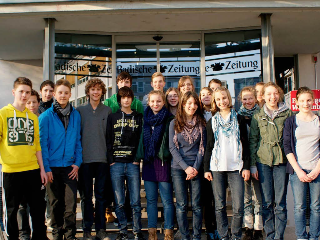 Die Klasse 9b des Berthold-Gymnasiums Freiburg