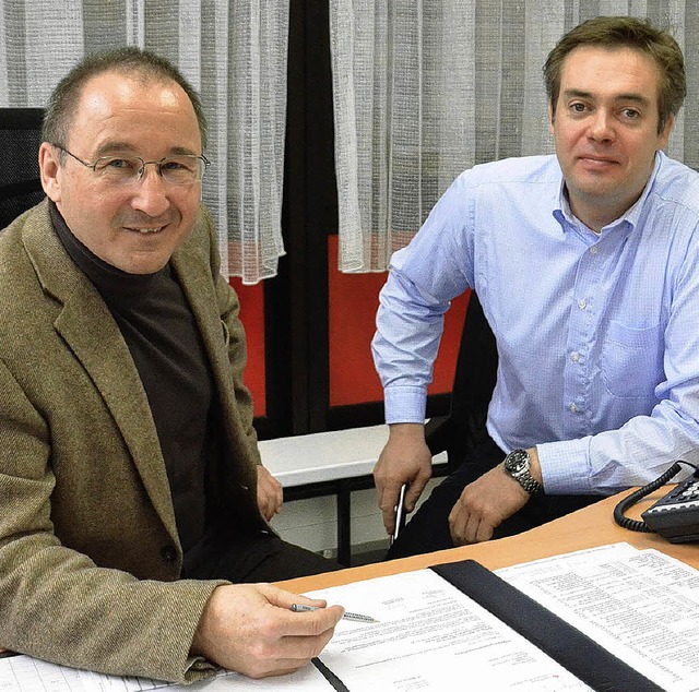 Manfred Stratz (links) und Frank Opper... an der Planung fr das Doppelabitur.   | Foto: Martina Weber-Kroker