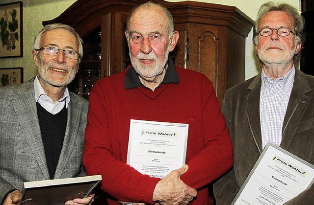 Seit mehr als 40 Jahren fr die Freien...er Lenz und Werner Lemke (von links).   | Foto: Dagmar barber