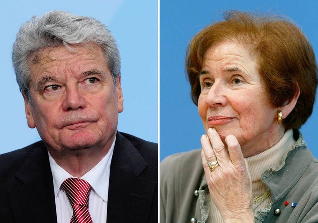 Joachim Gauck und Beate Klarsfeld  | Foto: AFP