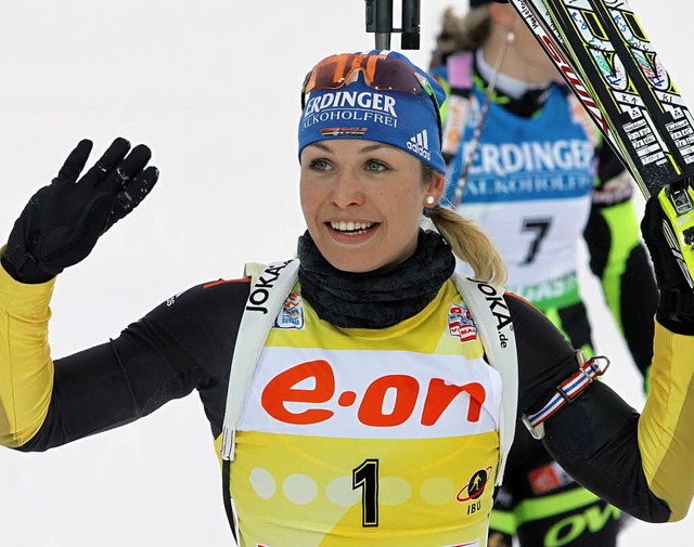 Im letzten Rennen ihrer Karriere wurde Magdalena Neuner am Sonntag Sechste.   | Foto: dpa
