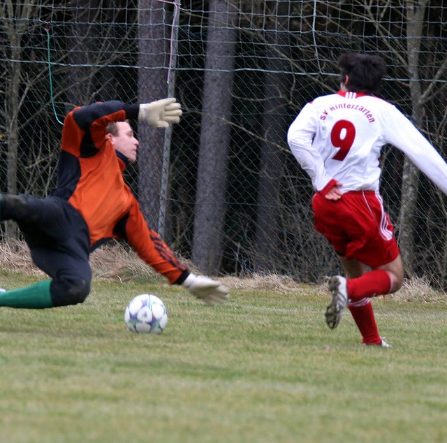 Kaum zu halten: Micael DoCabo (rechts)...zwei Treffer fr den SV Hinterzarten.   | Foto: dieter Reinhardt