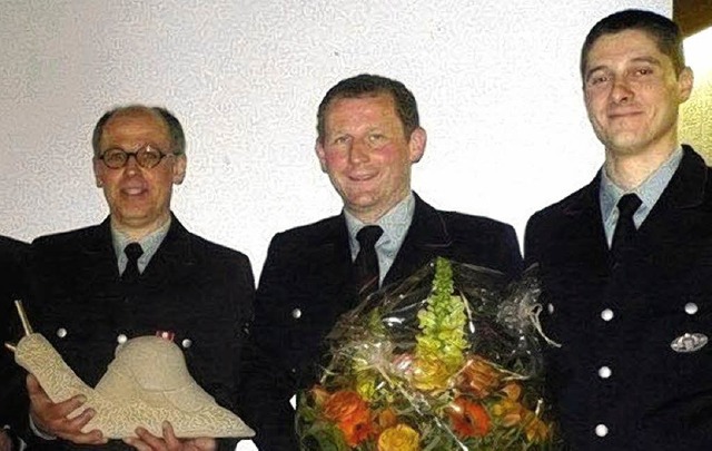 Lothar Kiefer, Klaus Scherle und Domin...erer (v. links) bei der Versammlung.    | Foto: Hilger