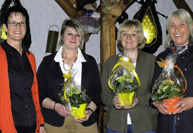 Angelika Wollenzien ehrte Gerlinde Hug...ks) fr 25 Jahre  Frauengemeinschaft.   | Foto: Ute Aschendorf