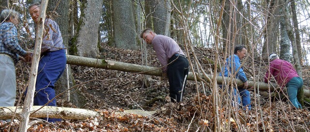 Frhjahrsputz auf dem Schluchtensteig:...meinsam mit Gerll und Laub beseitigt.  | Foto: Binner-Schwarz