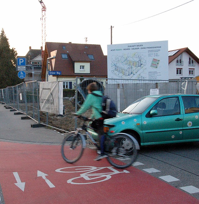 Gefhrliches Eck: Hindenburgstrae/Grner Weg in Denzlingen   | Foto: Kiefer