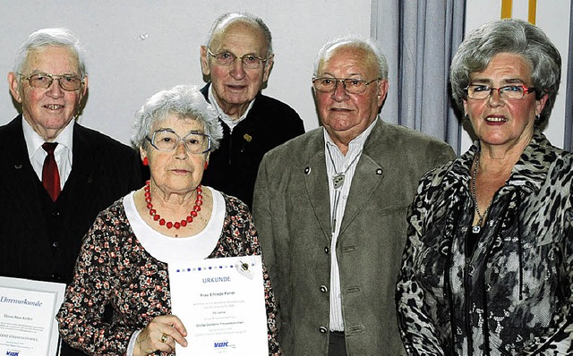 VdK-Jubilare: (von links) Max Keller, ...nz Grether und Ulrike Steglich geehrt.  | Foto: Thomas Loisl Mink