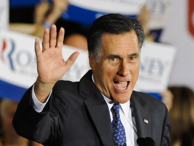 Mitt Romney feierte seinen Erfolg bei ...ner Wahlparty in der Stadt Schaumburg.  | Foto: dpa