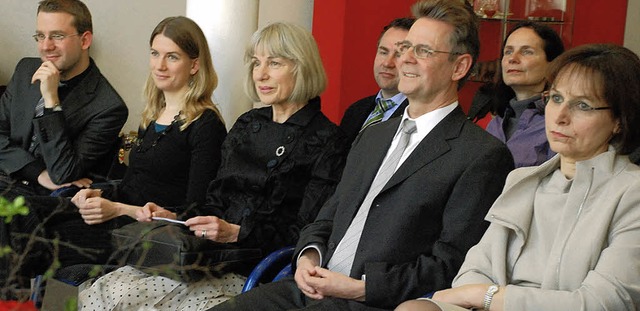 Abschied (v. r.): OB Schreiner, Reiner...is mit den Kindern Regina und Philipp.  | Foto: Gertrude Siefke