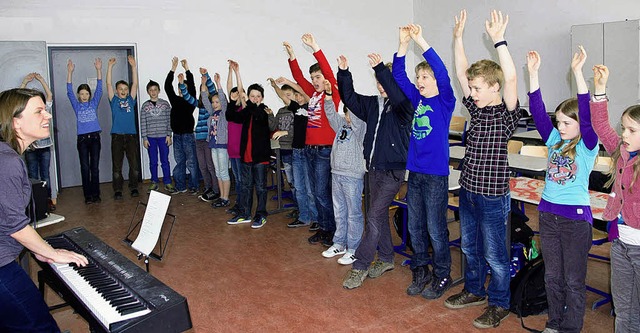 Eine Singklasse des Hebel-Gymnasiums   | Foto: Wiedenbauer