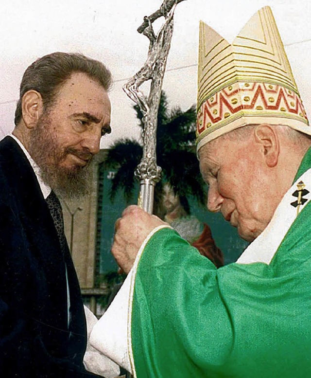 Castro, Johannes Paul II.  | Foto: dpa