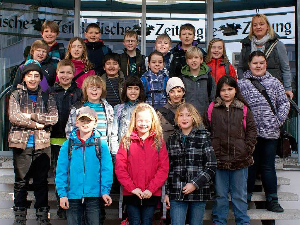 Die Klasse 4b der Michael-Friedrich-Wild-Grundschule Mllheim mit ihrer Lehrerin Petra Vogt