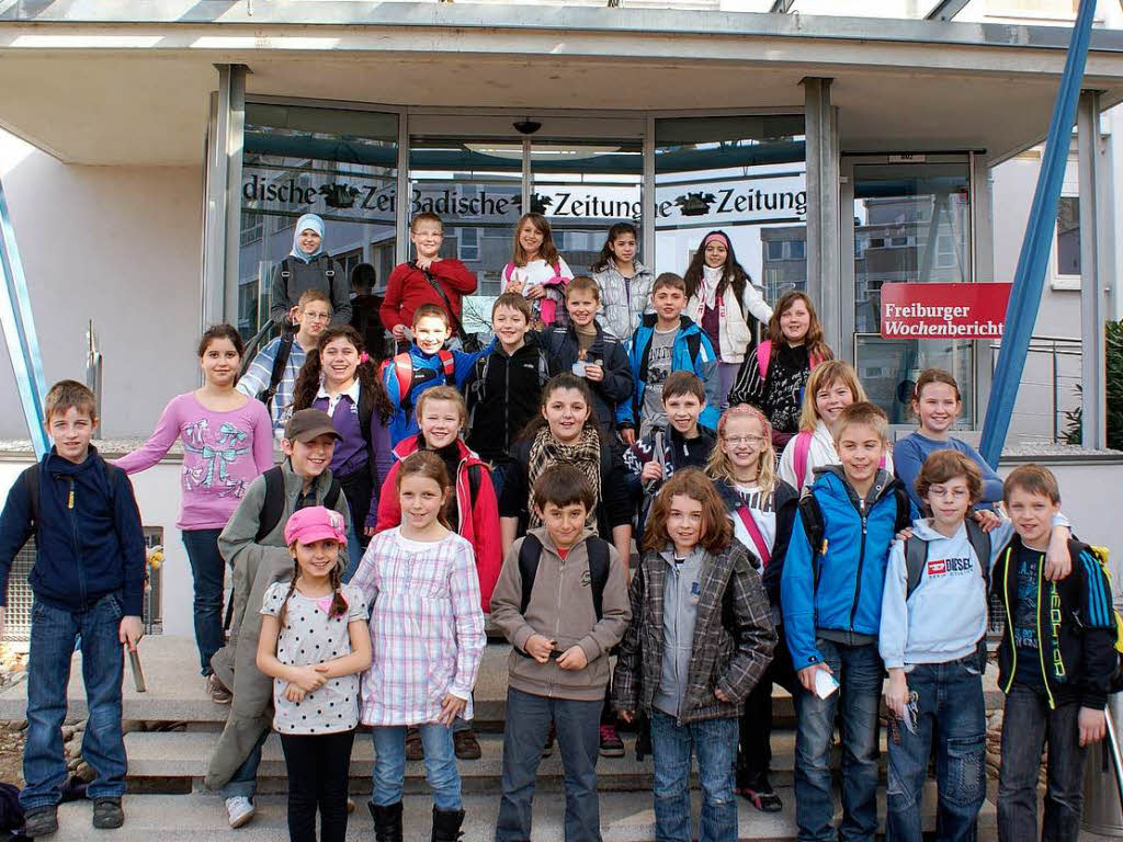 Die Klasse 4a der Wilhelm-August-Lay Schule Btzingen mit ihrer Klassenlehrerin Anne Heil