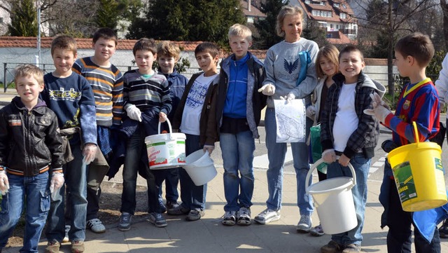 Drittklssler der  Rosenburgschule gehen mit gutem Beispiel voran.  | Foto: Laura Hoffmann