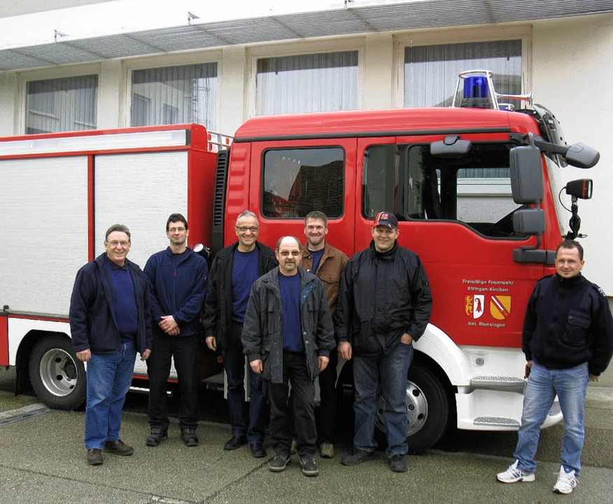Das Blansinger Feuerwehrfahrzeug ist angekommen.   | Foto: Mück