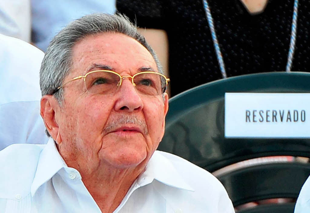 Der kubanische Prsident Raul Castro beim Papstbesuch