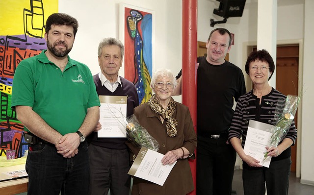 Patrik Mndrfer (links) und Joachim K..., Lina Knig und  Irmgard Junker aus.   | Foto: Ch. Breithaupt