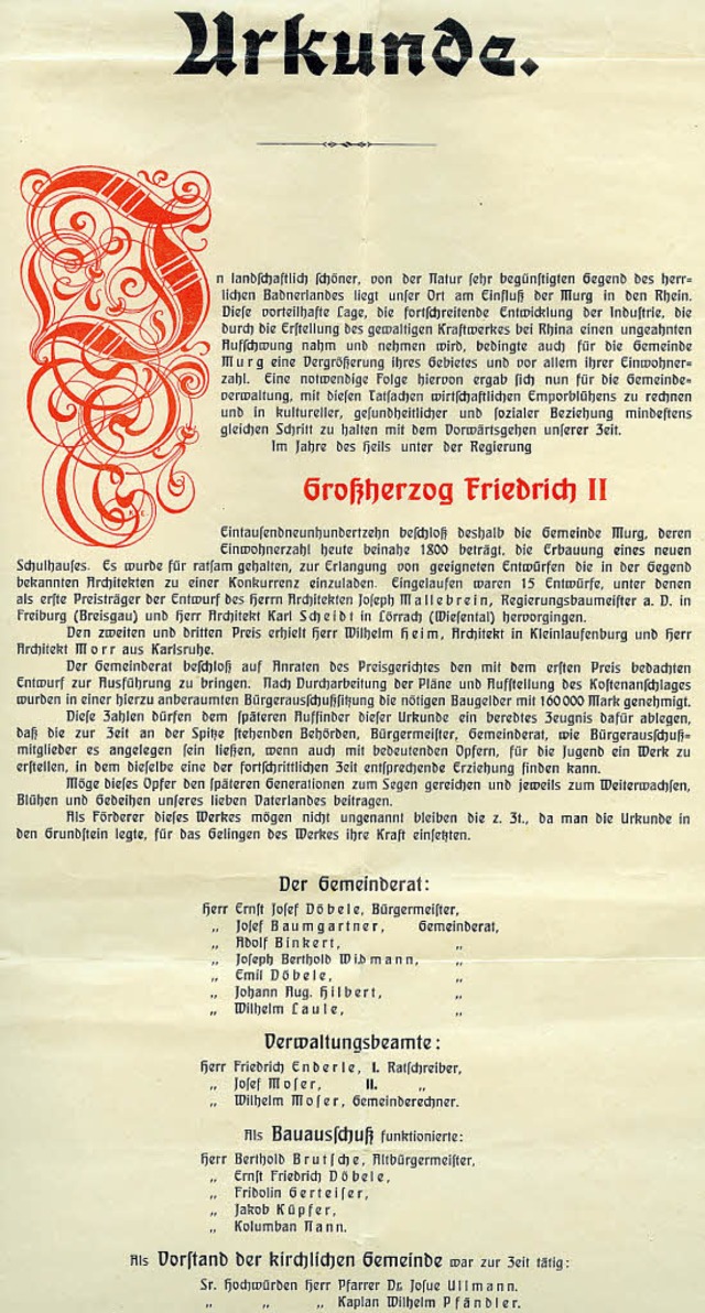 &#8222;Im Jahr des Heils Eintausendneu...i Eintausendneunhundertundelf.&#8220;   | Foto: Archiv Otmar Eckert/Repro: BZ