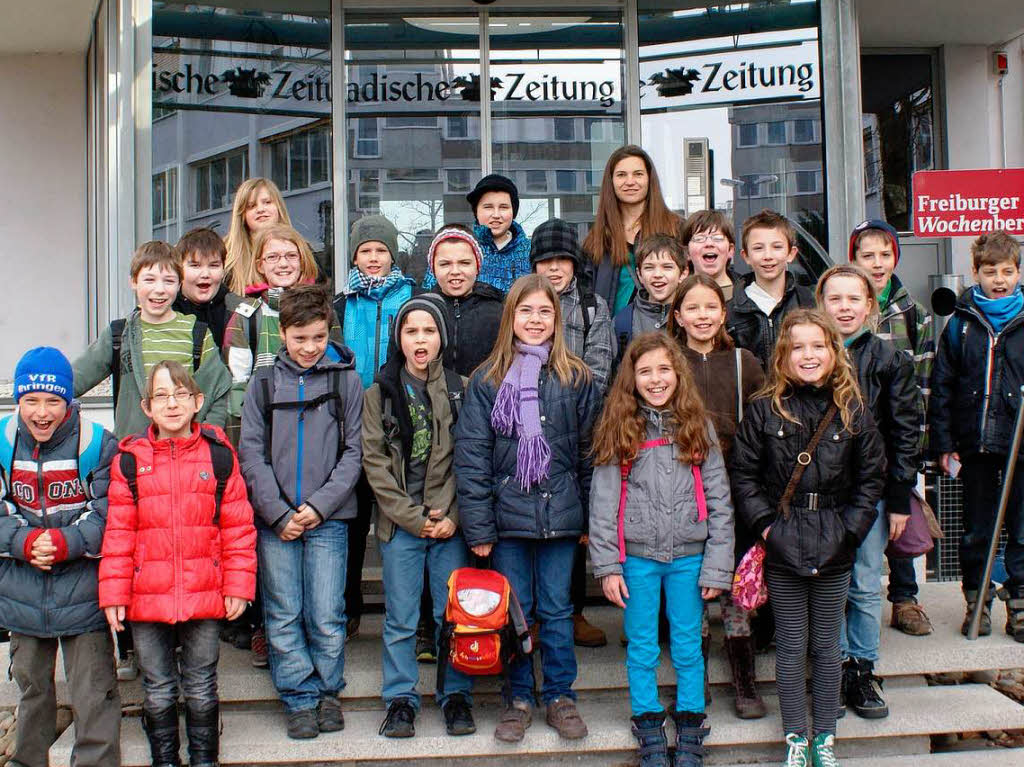 Die Klasse 4a der Neunlindenschule in Ihringen mit ihrer Lehrerin Nicole Bilharz.