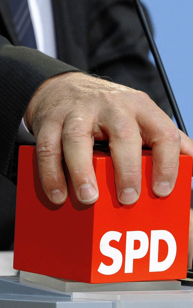 Die Hand Steinmeiers umklammert einen ...er SPD-Fraktionschef aber nicht damit.  | Foto: dpa