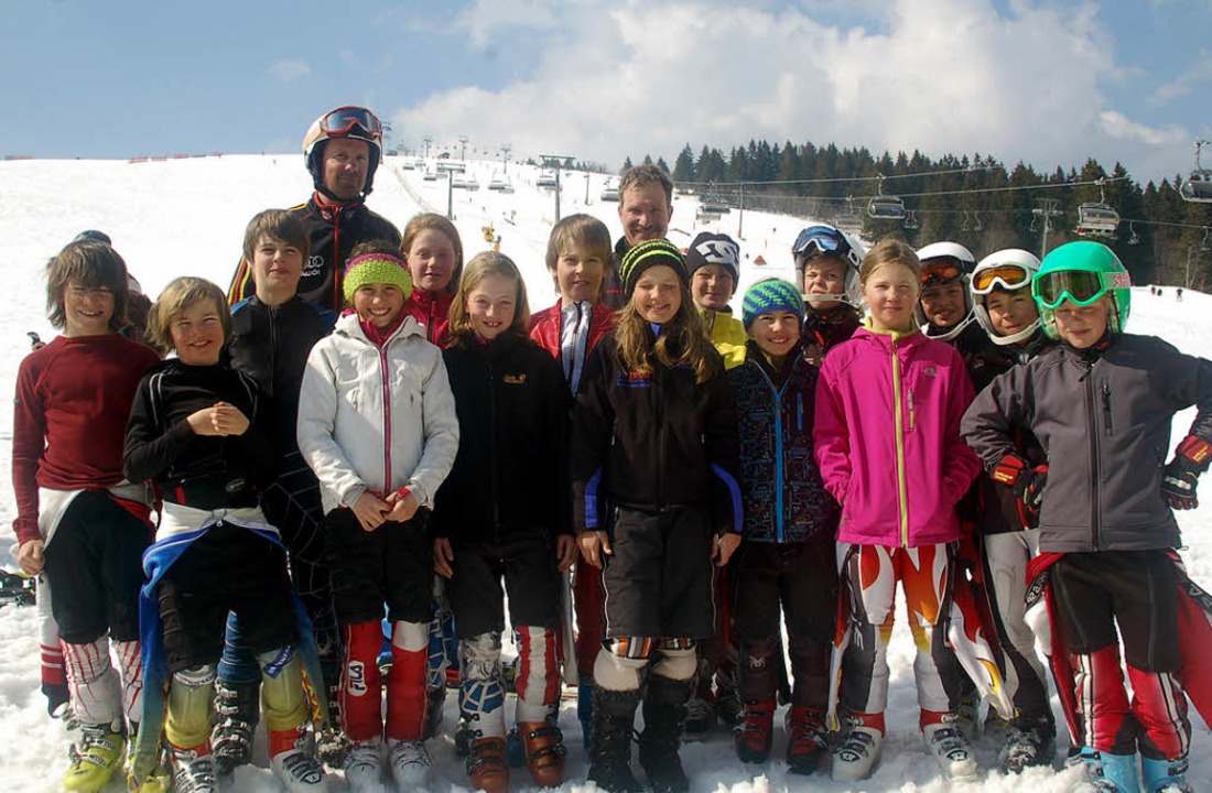 Geschafft! Die Finalisten des Skiverba...ssrennen des Skiverbands Schwarzwald.   | Foto: junkel