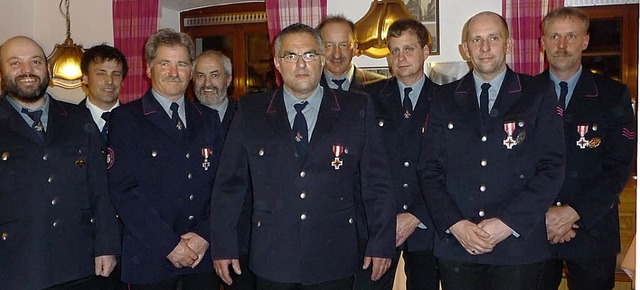 Die Geehrten der Feuerwehr Oberried  | Foto: Barbara Odrich-Rees