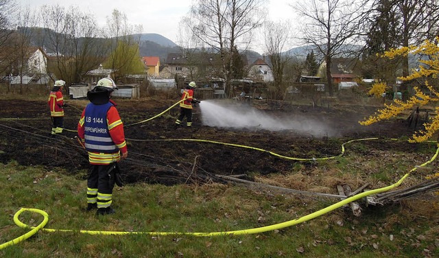 Alles unter Kontrolle hatte  die Feuerwehr in Rhina.   | Foto: Rolf Tolksdorf