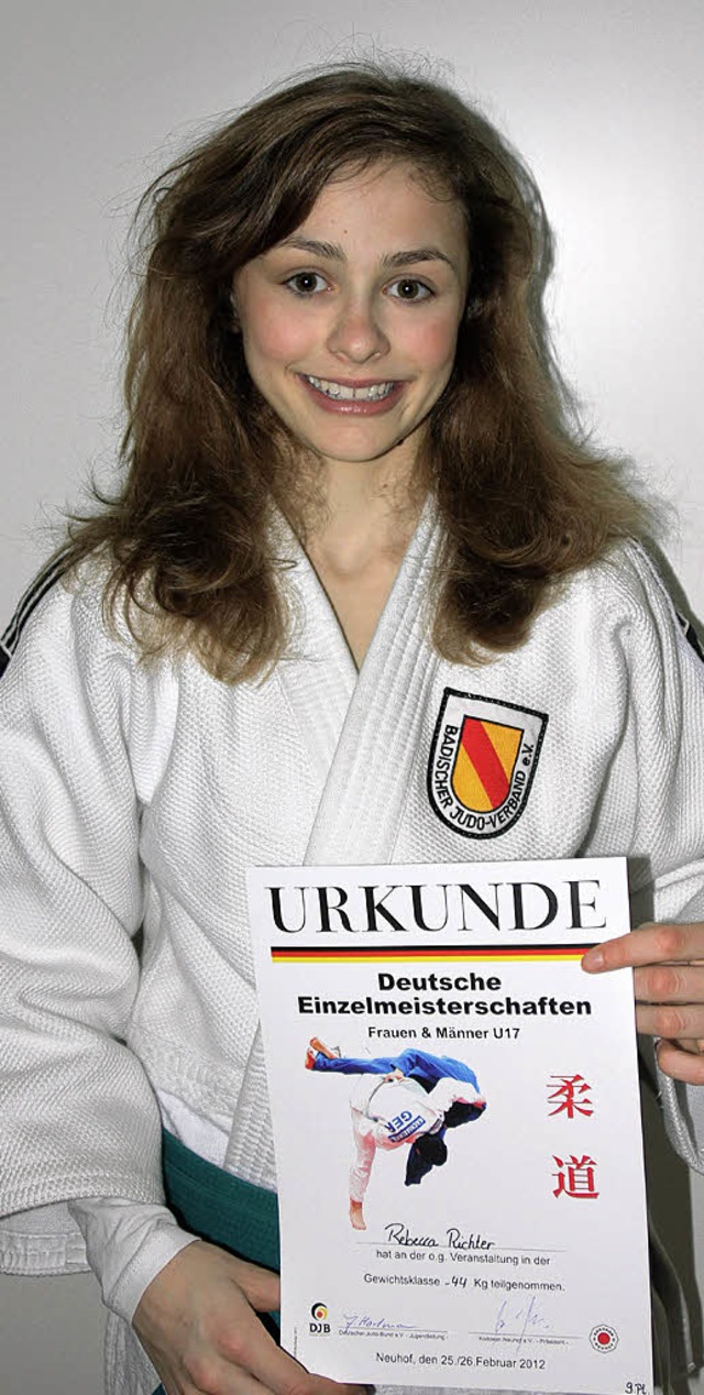 Rebecca Richter vom Turnverein Heiters...chen Judo-Meisterschaften Platz neun.   | Foto: privat