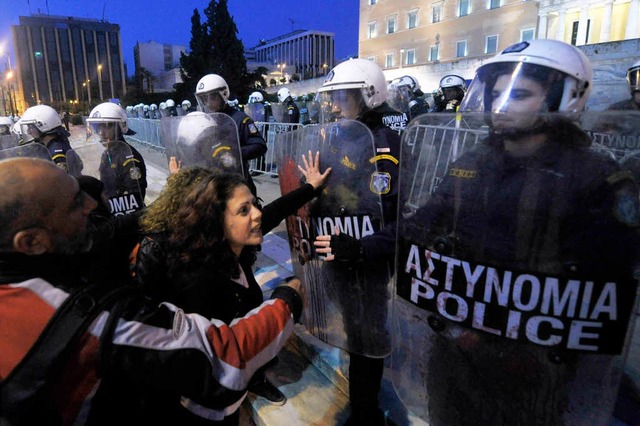 Ausschreitungen in Athen   | Foto: dpa