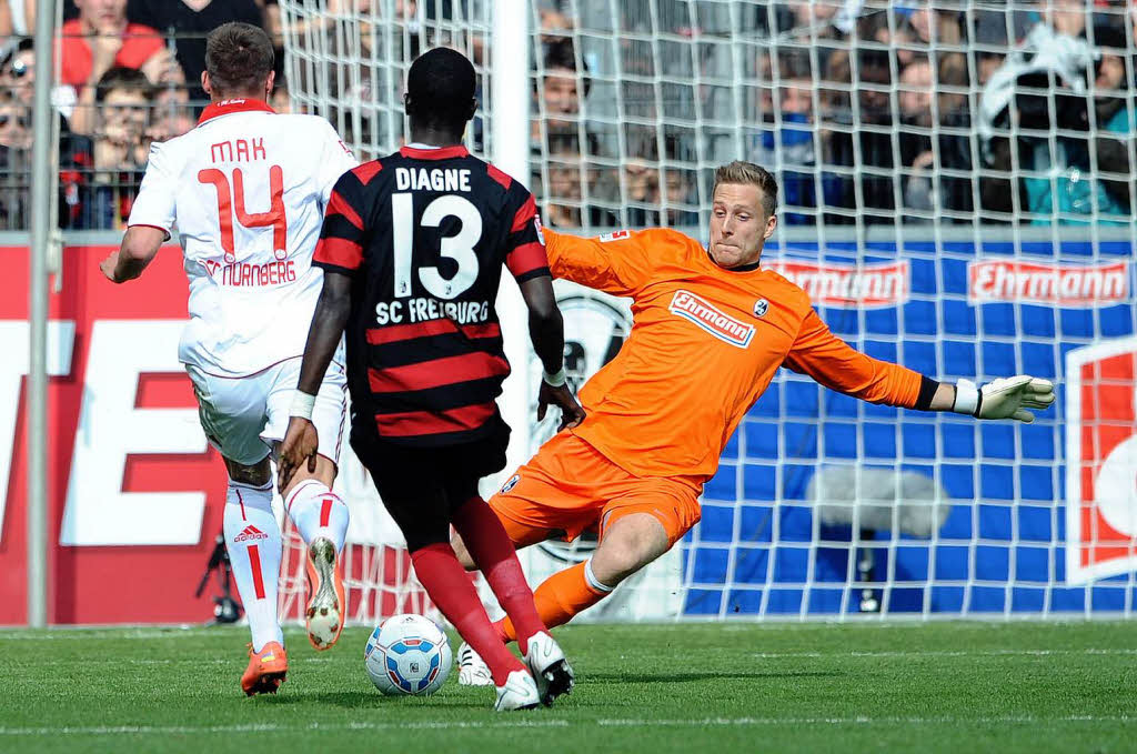 SC Freiburg erkmpft sich ein 2:2 gegen den 1. FC Nrnberg.