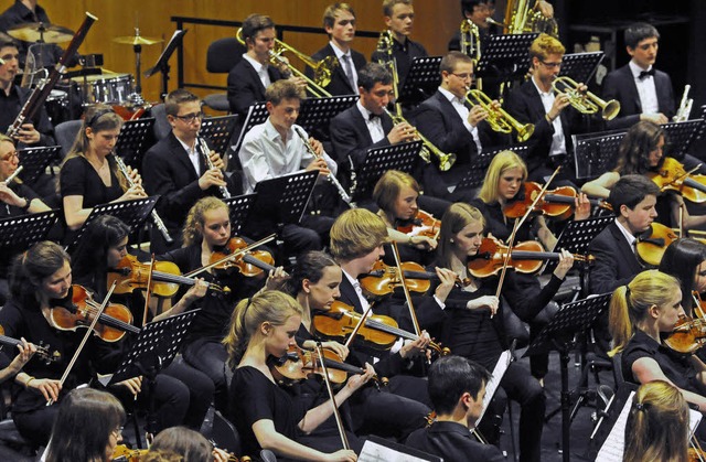 800 Zuhrer und 100  Musiker  des Land...oen Konzertabend in den Donauhallen.   | Foto: Sigwart